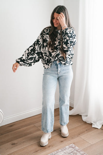 Hayden May Floral Dolman Sleeve Top