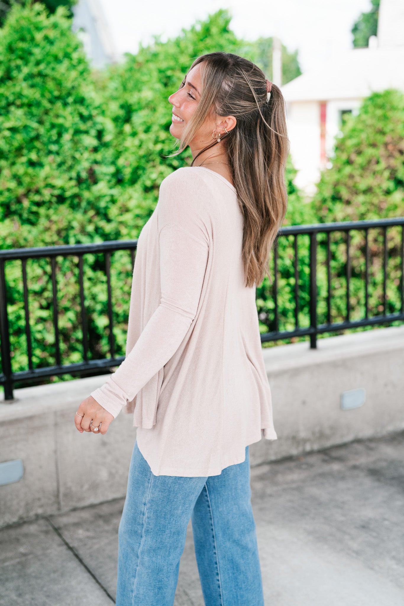 Heathered Haze Button Down Top