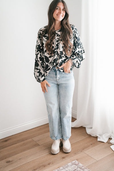 Hayden May Floral Dolman Sleeve Top