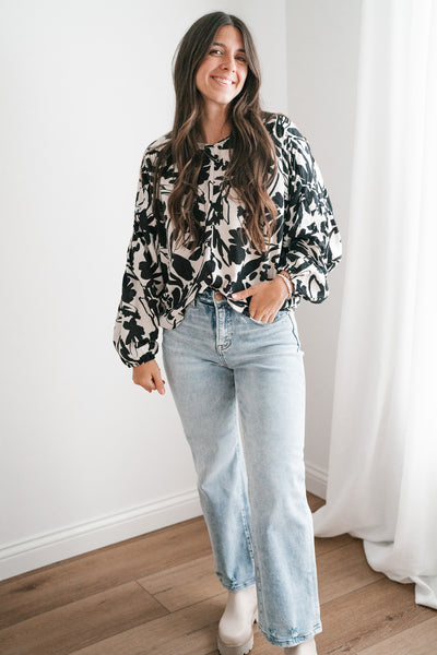 Hayden May Floral Dolman Sleeve Top