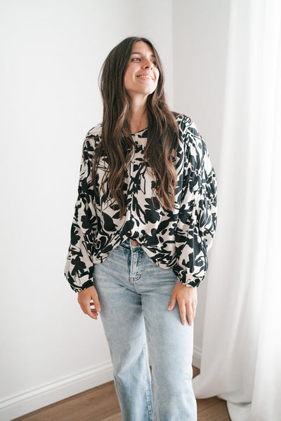 Hayden May Floral Dolman Sleeve Top