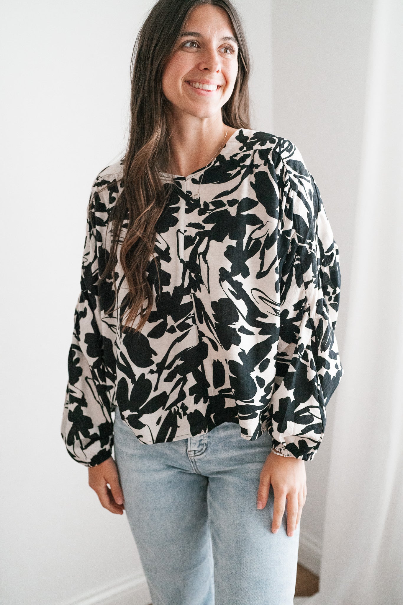 Hayden May Floral Dolman Sleeve Top