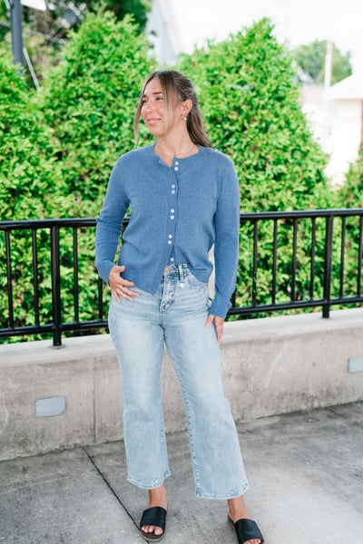 Blue Haze Button Front Cardigan