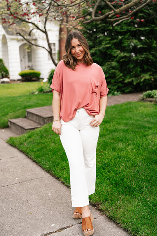 Simple Matter Pocket Front Tee - Rose