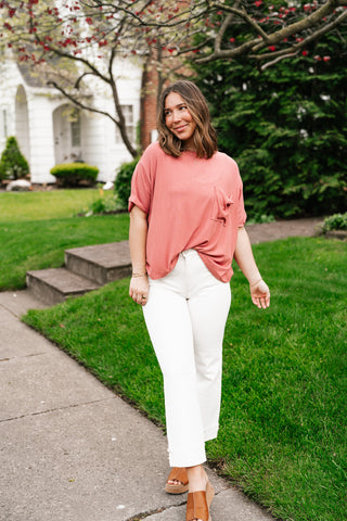 Simple Matter Pocket Front Tee - Rose