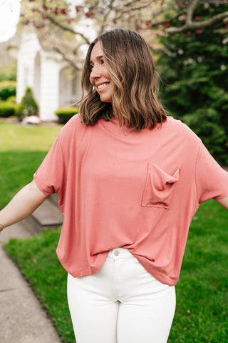 Simple Matter Pocket Front Tee - Rose