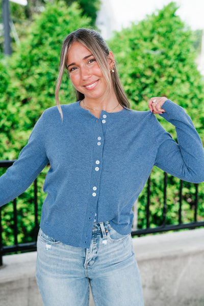 Blue Haze Button Front Cardigan
