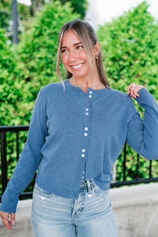 Blue Haze Button Front Cardigan