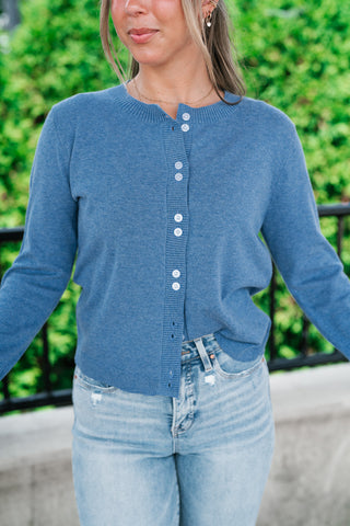 Blue Haze Button Front Cardigan