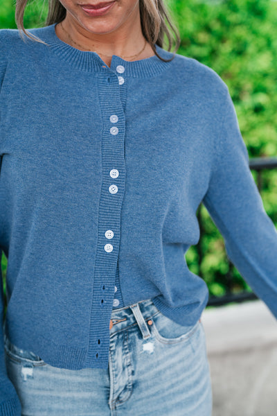 Blue Haze Button Front Cardigan