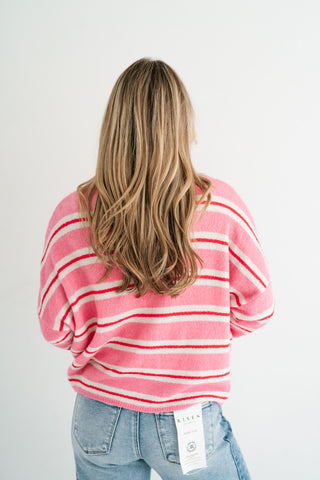 Petal Striped Knit Cardigan