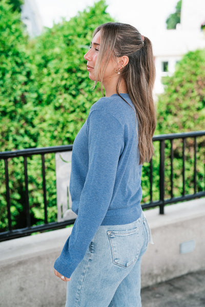 Blue Haze Button Front Cardigan