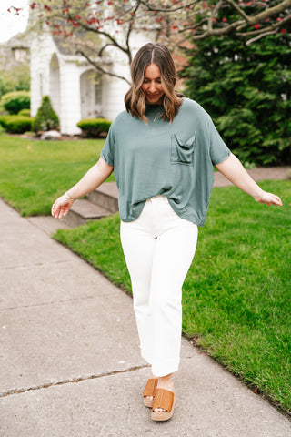 Simple Matter Pocket Front Tee - Deep Teal