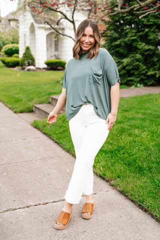 Simple Matter Pocket Front Tee - Deep Teal
