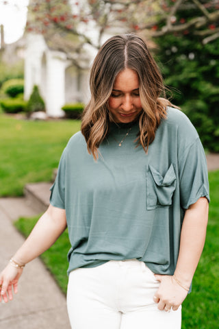 Simple Matter Pocket Front Tee - Deep Teal