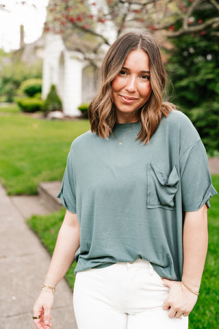 Simple Matter Pocket Front Tee - Deep Teal