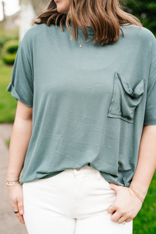 Simple Matter Pocket Front Tee - Deep Teal