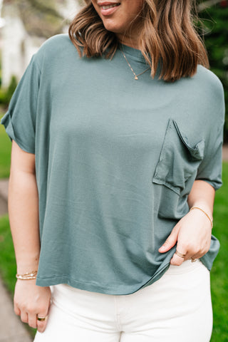 Simple Matter Pocket Front Tee - Deep Teal