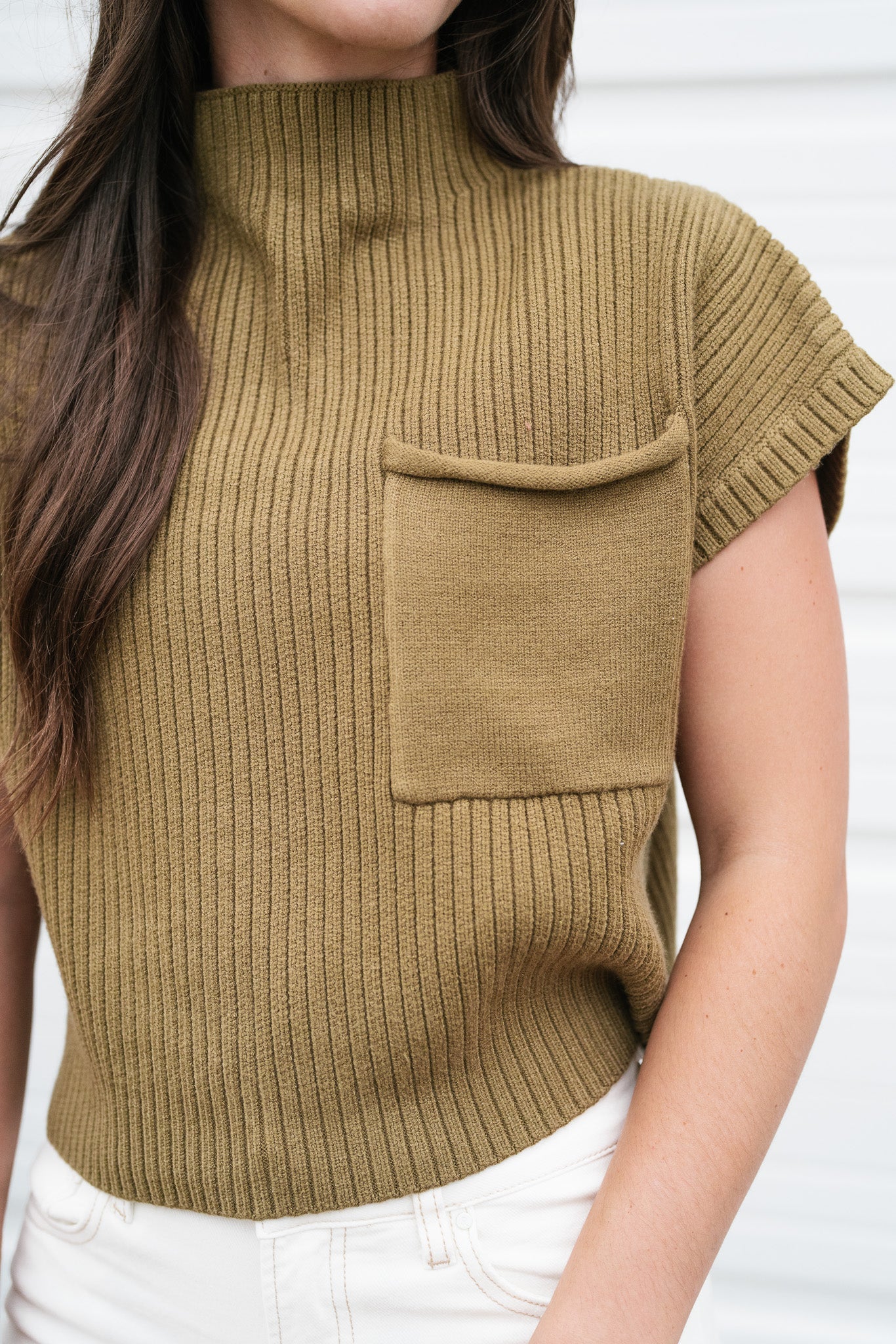 The Perfect Knit Short Sleeve Top - Olive