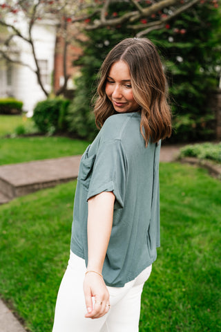 Simple Matter Pocket Front Tee - Deep Teal