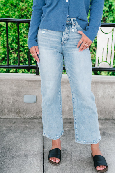 Risen Nova High Rise Tummy Control Wide Leg Jean