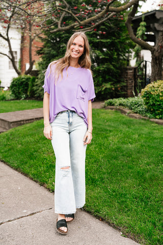 Simple Matter Pocket Front Tee - Lavender