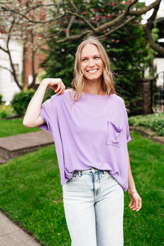 Simple Matter Pocket Front Tee - Lavender