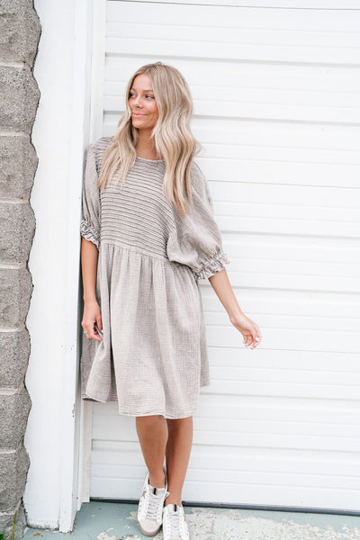 Stay Awhile Textured Mini Dress