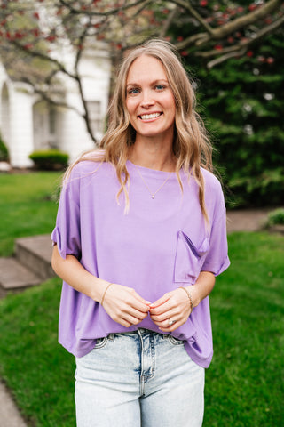 Simple Matter Pocket Front Tee - Lavender