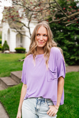 Simple Matter Pocket Front Tee - Lavender