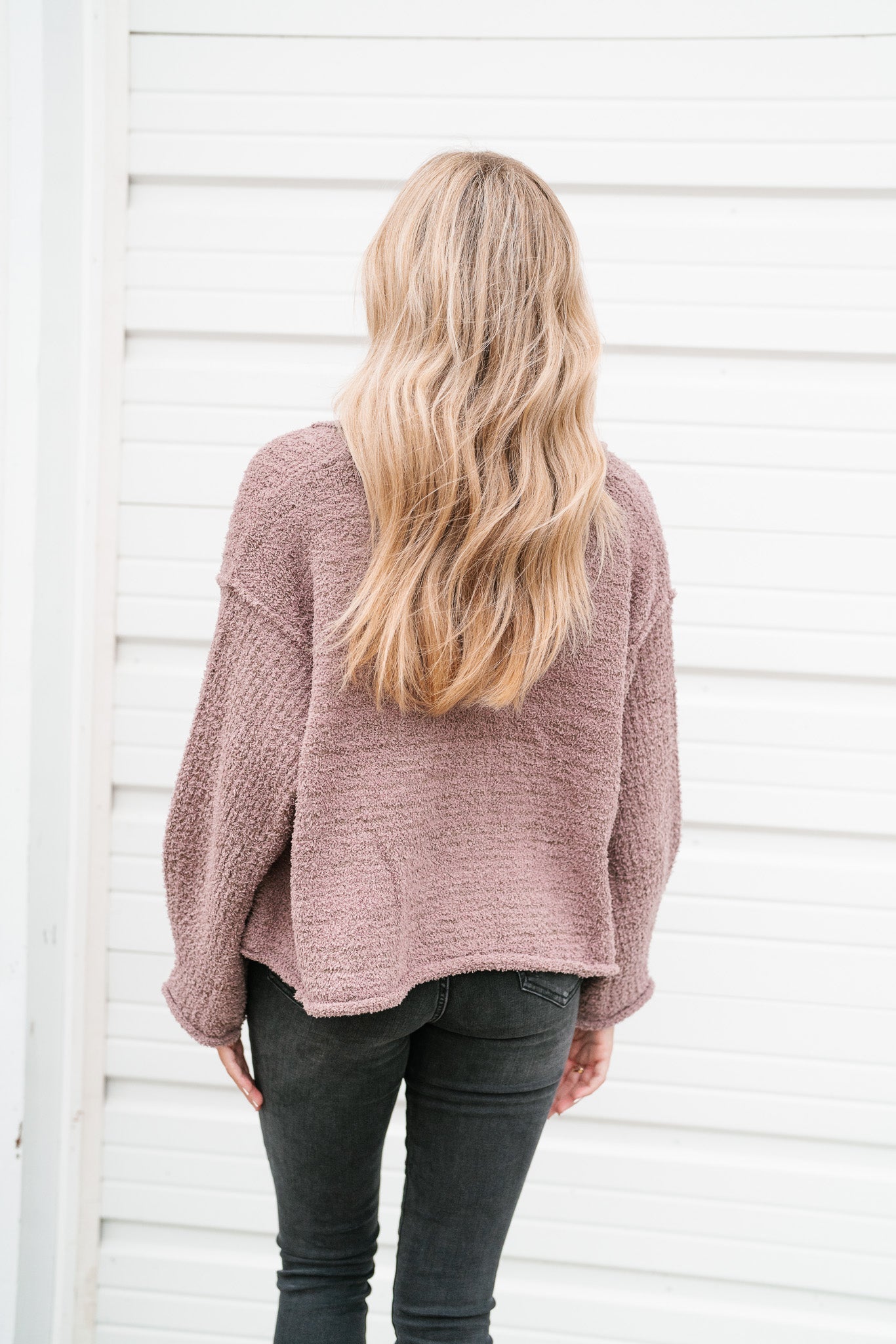 Pop Of Collared Cozy Top- Mocha