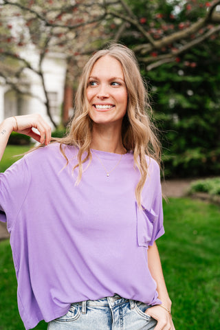 Simple Matter Pocket Front Tee - Lavender