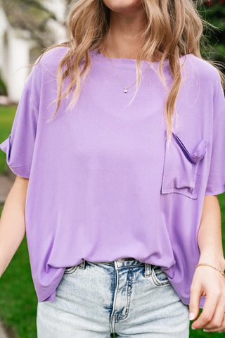 Simple Matter Pocket Front Tee - Lavender