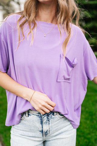 Simple Matter Pocket Front Tee - Lavender