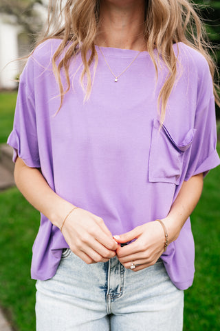 Simple Matter Pocket Front Tee - Lavender