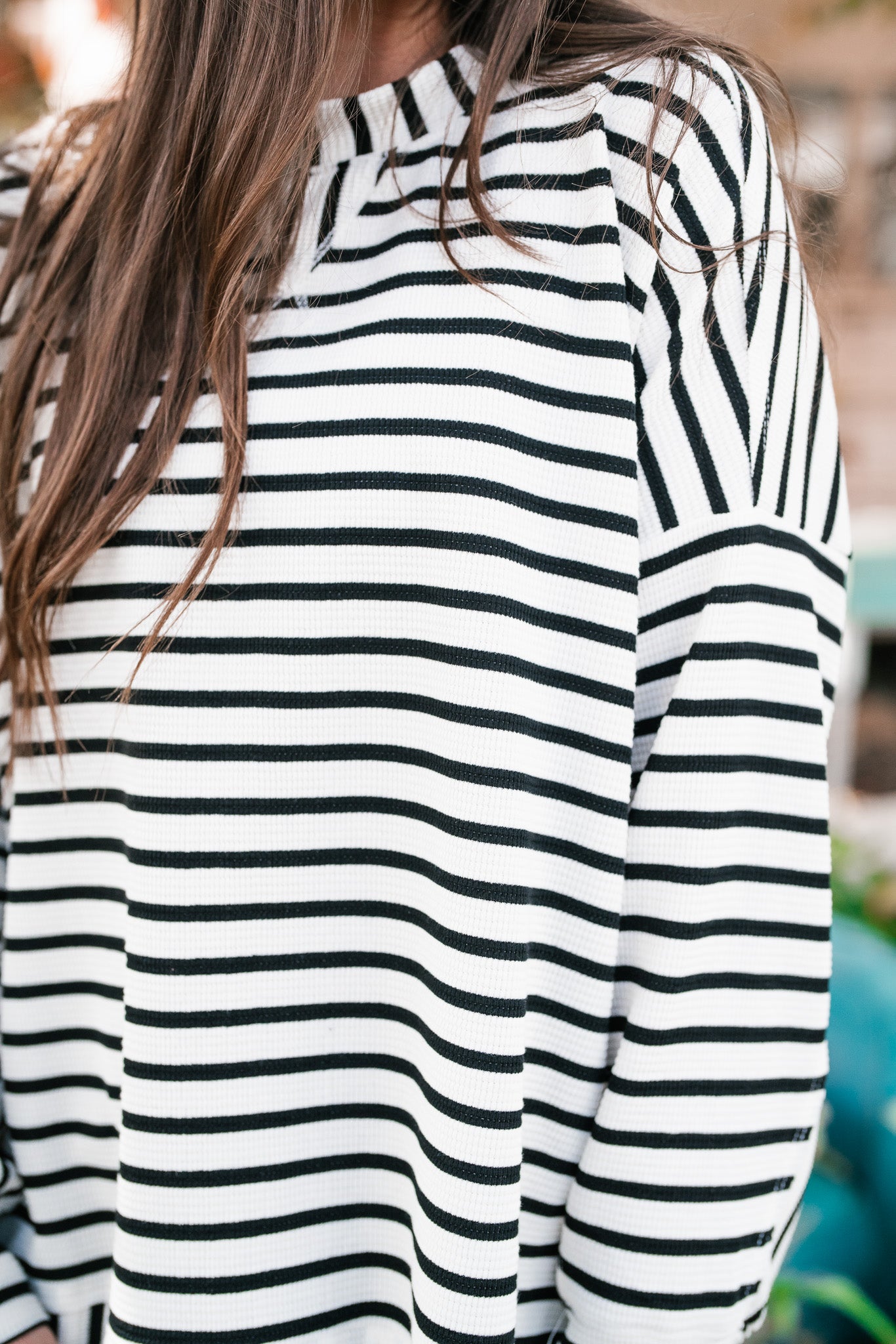 To The Point Striped Long Sleeve Top - Black