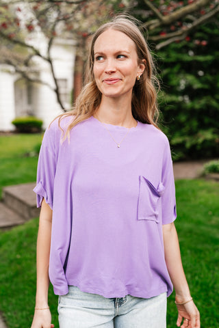 Simple Matter Pocket Front Tee - Lavender