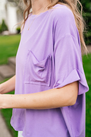 Simple Matter Pocket Front Tee - Lavender