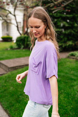Simple Matter Pocket Front Tee - Lavender