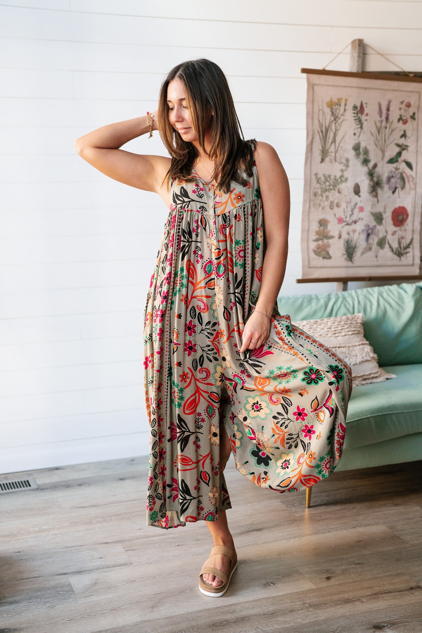 Peace And Love Floral Jumpsuit