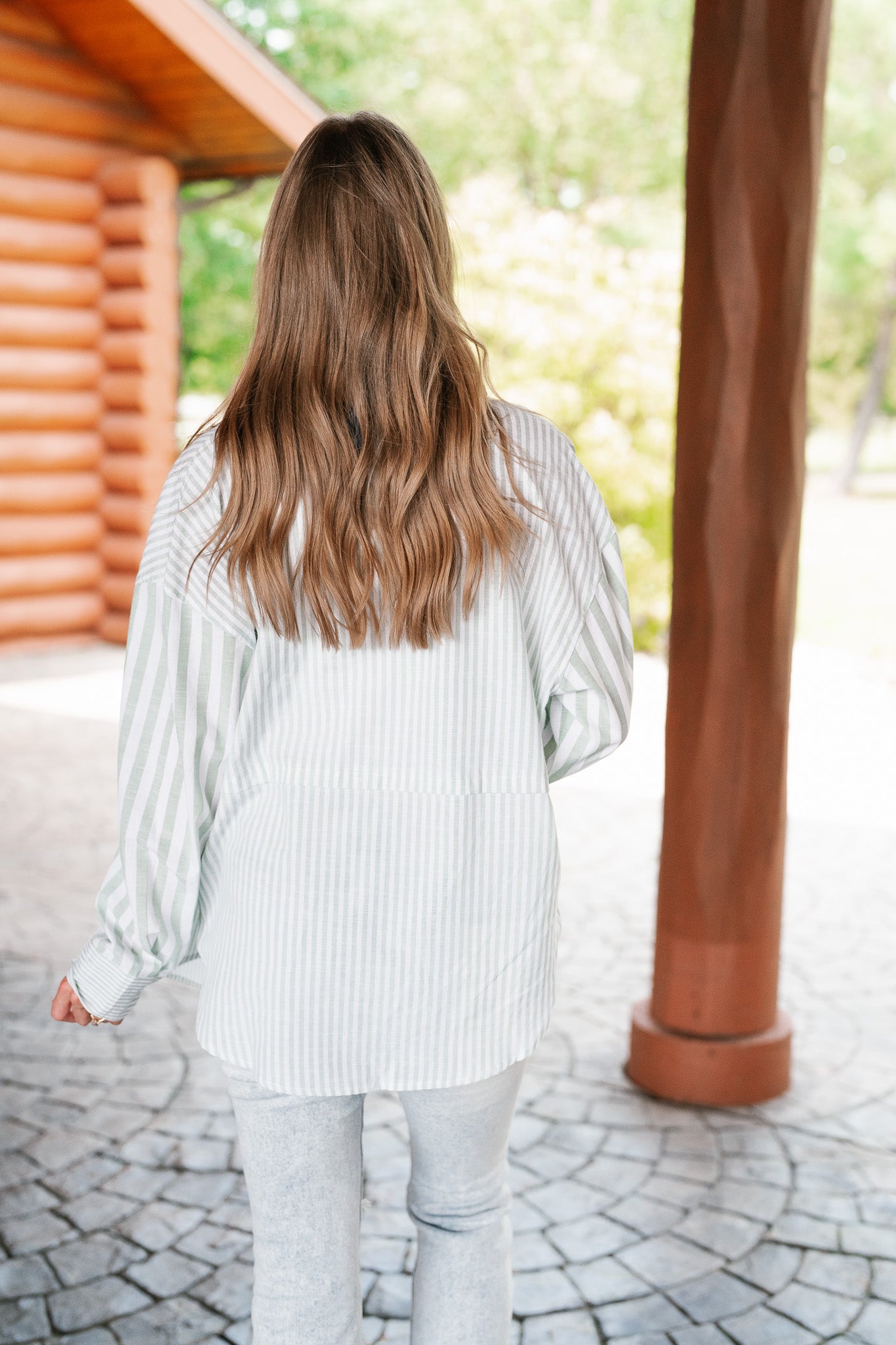 Get It Right Striped Long Sleeve Button Up Top