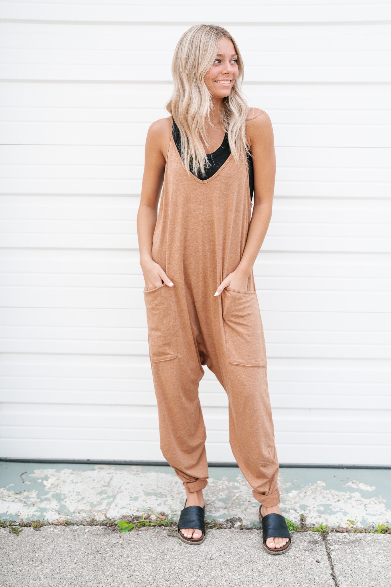 Free As Can Be Jumpsuit - Toasted Coconut