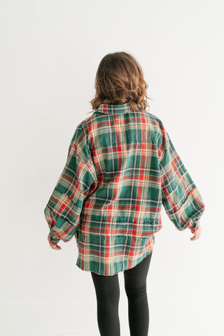 Weekend Wanderer Oversized Flannel - Pine Green
