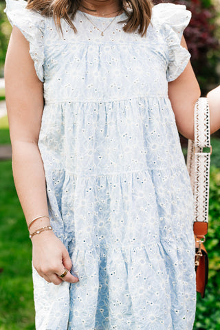 Morning Glow Eyelet Mini Dress