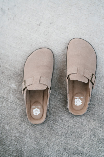 Maible Suede Clog-Taupe