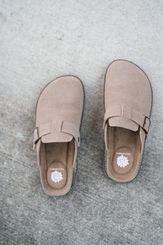 Maible Suede Clog-Taupe
