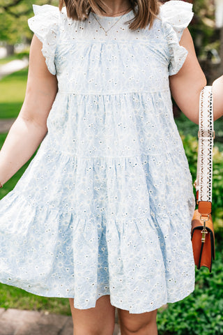 Morning Glow Eyelet Mini Dress