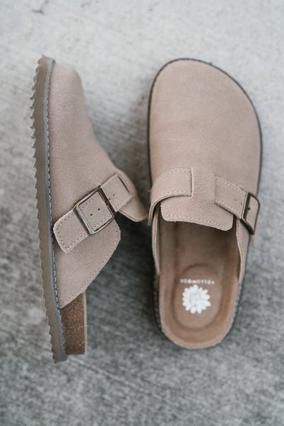 Maible Suede Clog-Taupe