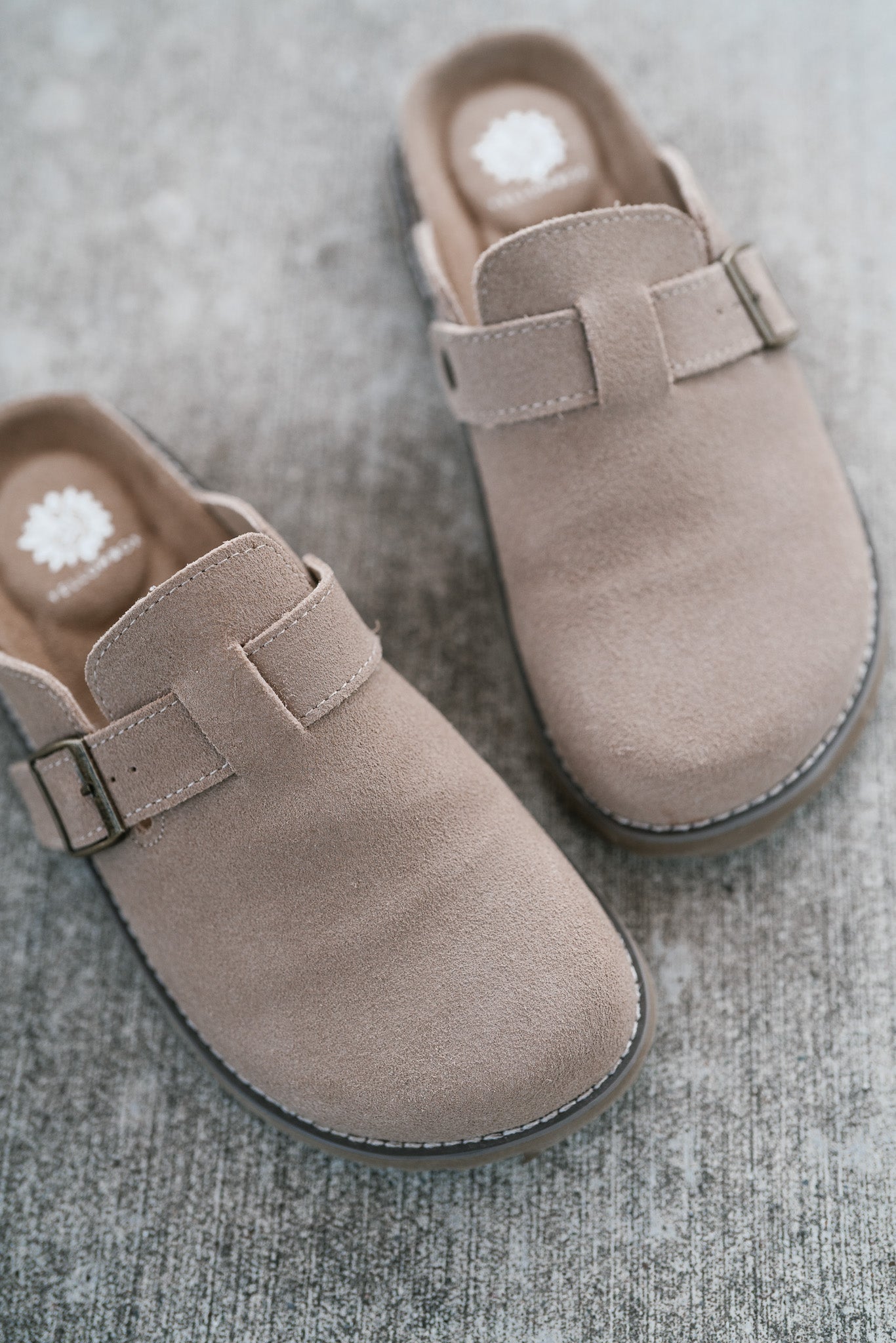 Maible Suede Clog-Taupe