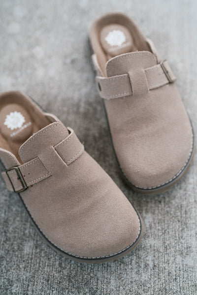 Maible Suede Clog-Taupe